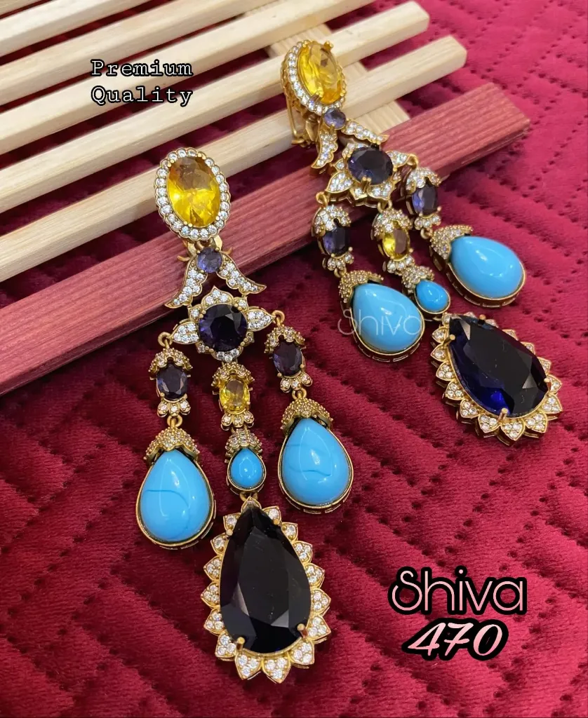 Premium Quality Shiva Earring (Golden Amber)