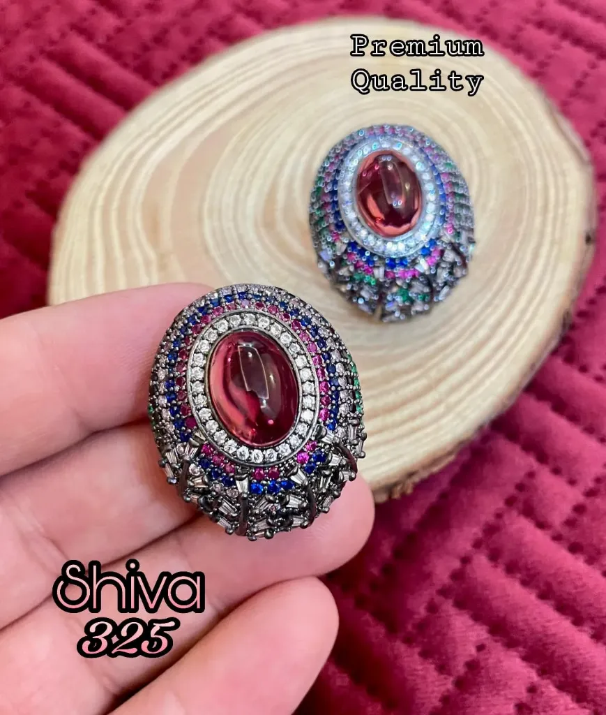 Dome stud earring (Red)