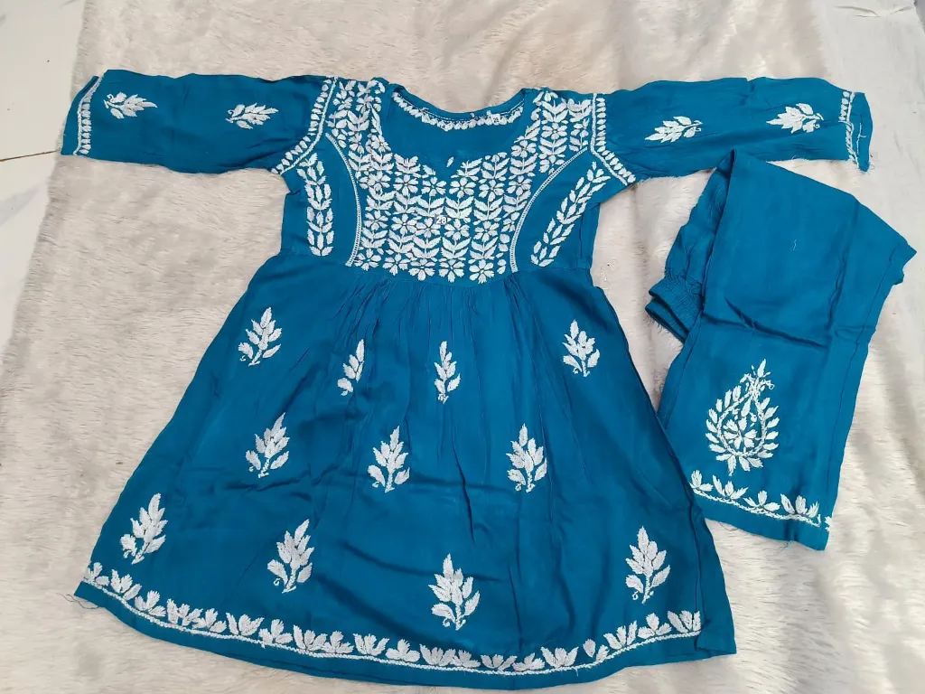 Kids collection frock pant set (Blue, 18)