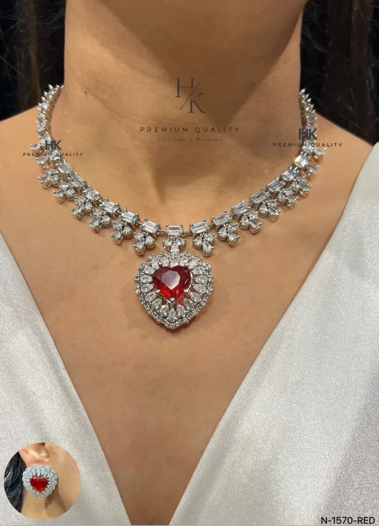 HK Ocean Empress Necklace set (Red)