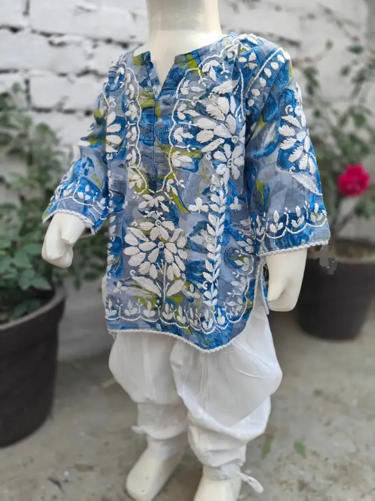 HANDWORK CHIKANKARI GIRLS  SETS (18, Cornflower Blue)